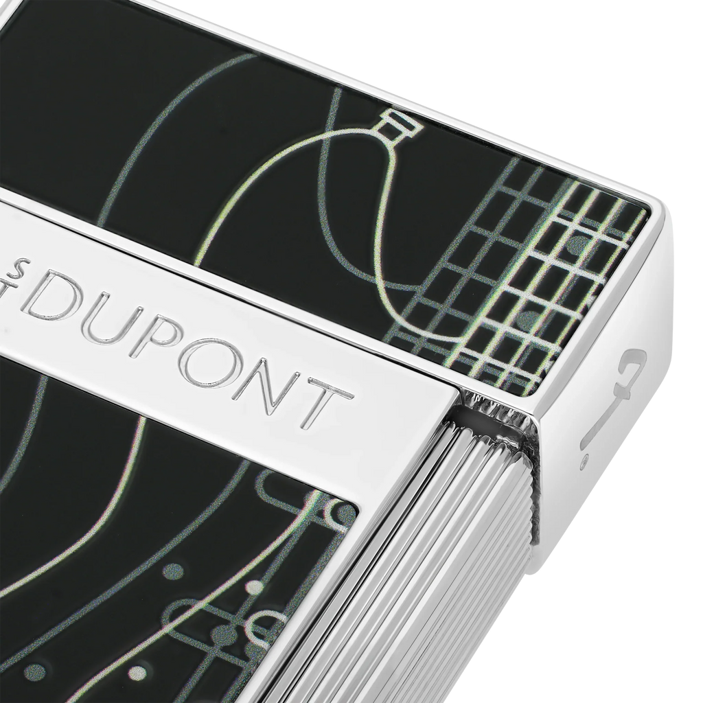 S.T. DUPONT Fender Biggy Black Lacquered Lighter/Briquet 025025
