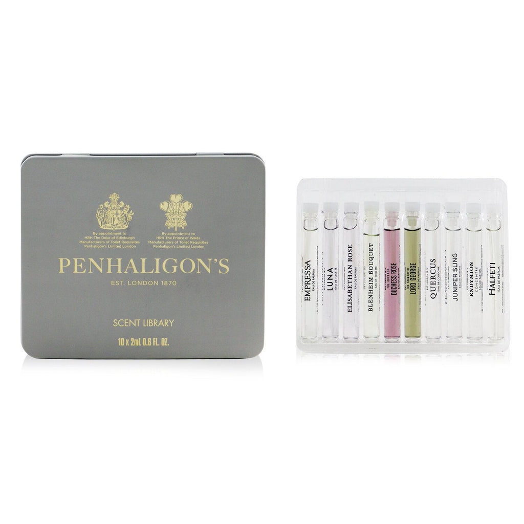 Penhaligon's Scent Library: Halfeti EDP, Empressa EDP, Luna EDT, Endymion Concentre EDP, Elisabethan Rose EDP, Blenheim Bouquet EDT, Juniper Sling EDT, Quercus EDC, The Tragedy Of Lord George EDP, The Coveted Duchess Rose EDP  10x2ml/0.6oz
