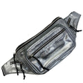 Saint Laurent Belt Bag Logo Leather Metallic Silver Paris Sophistication