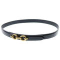 Saint Laurent Paris Maillon Leather Belt Black Patent Gold
