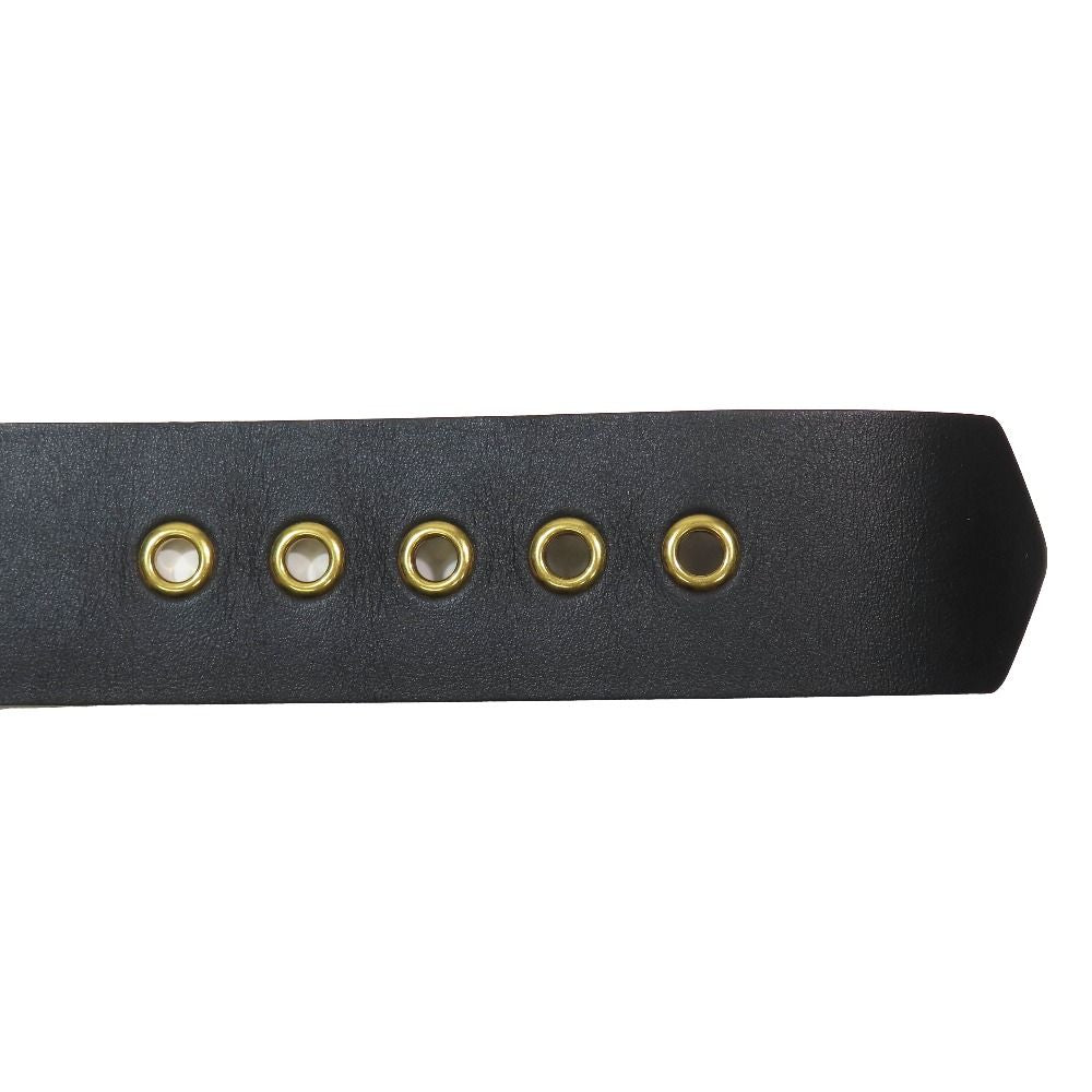 Dior D Buckle Quake Leather Waist Mark Belt 75 Black Gold