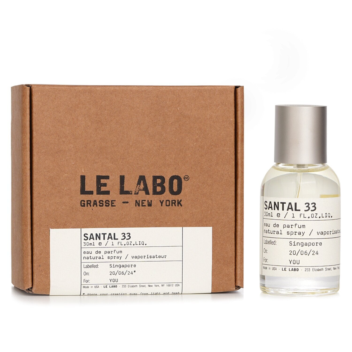 Le Labo Santal 33 Eau De Parfum Spray (Unboxed)  30ml