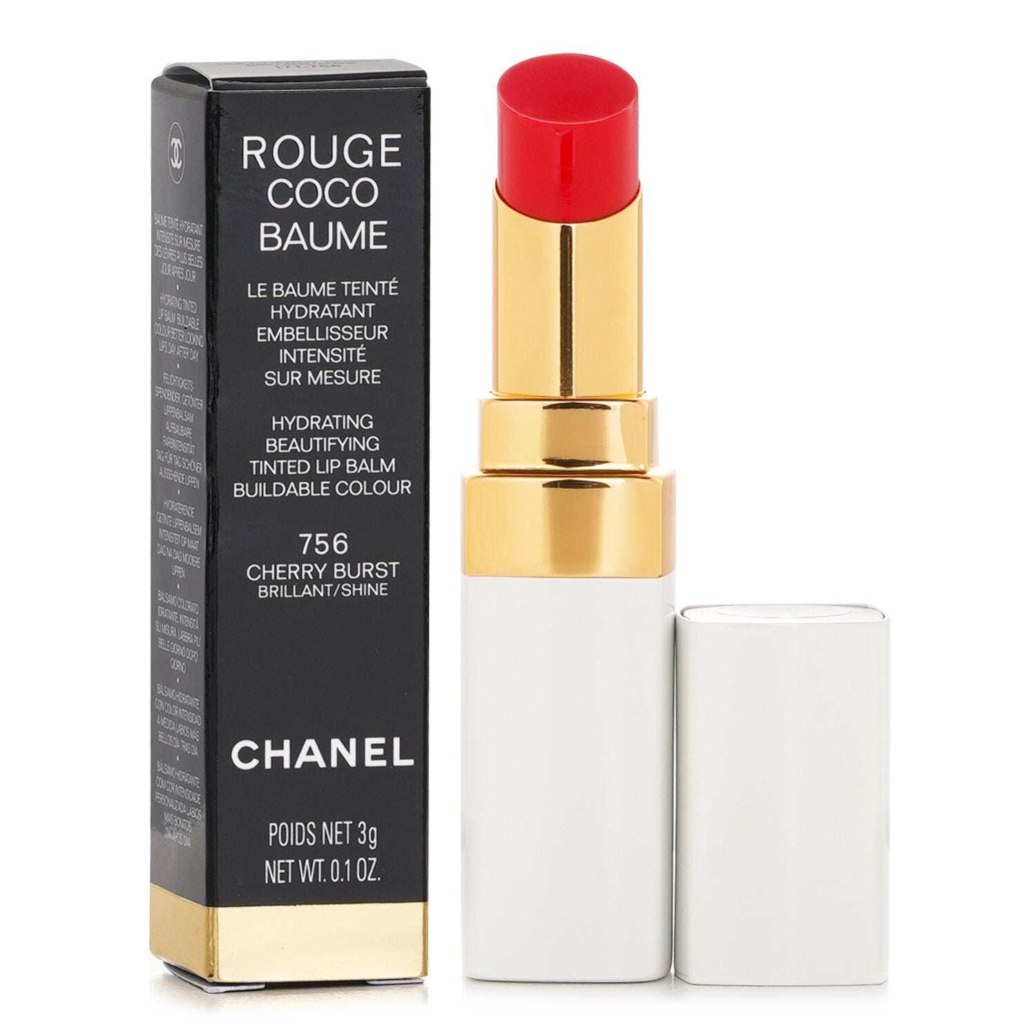 Chanel Rouge Coco Baume Hydrating Beautifying Tinted Lip Balm - # 762 Raspberry Kiss  3g/0.1oz