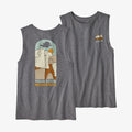 Patagonia Women's Save the Splitters Organic Cotton Muscle Tee canotta donna Gravel Heather