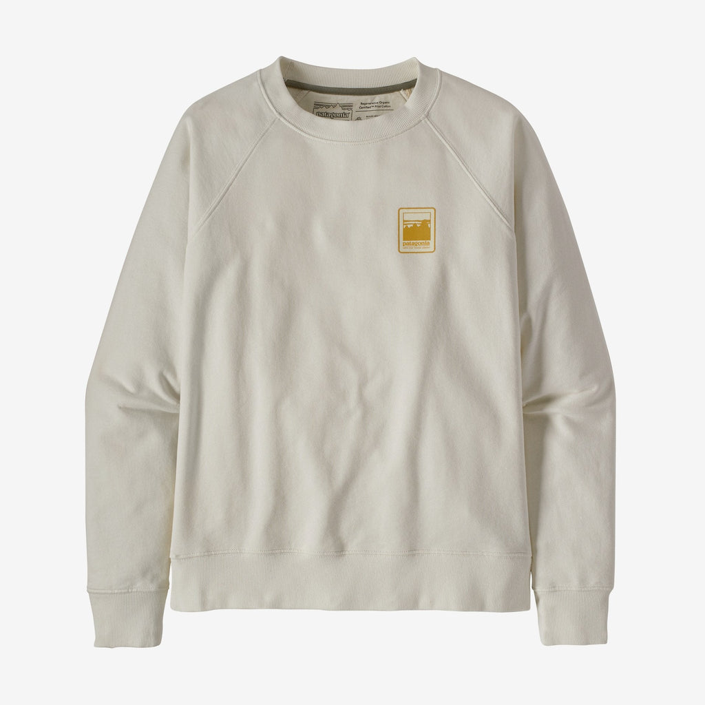 Patagonia Women's Alpine Icon Regenerative Organic Cotton Crew Sweatshirt Felpa girocollo da donna Bianca White