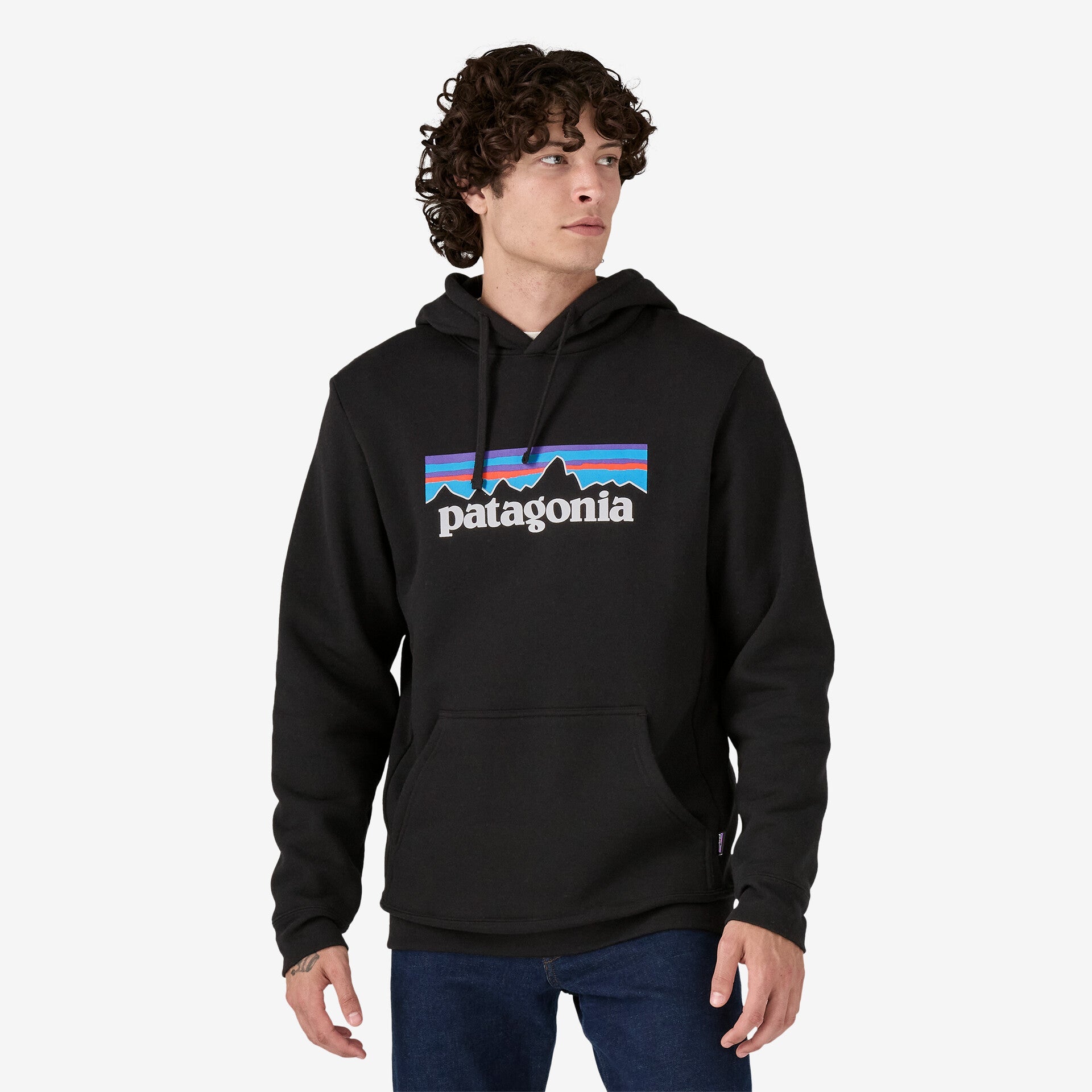 Patagonia Men's P-6 Logo Uprisal Hoody Felpa Uomo con cappuccio Logo Nero Black