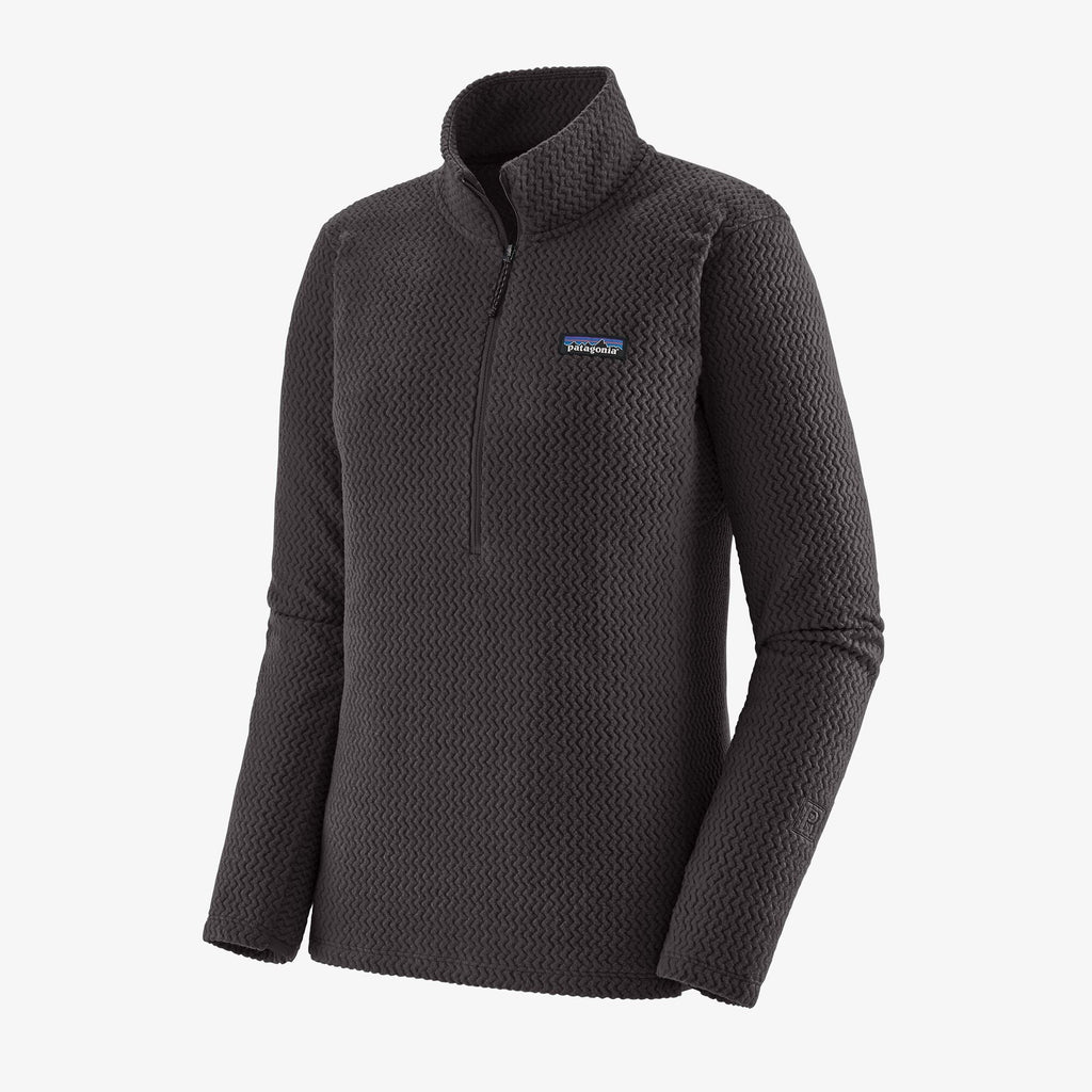 Patagonia Women's R1® Air Zip-Neck Flecce Pile mezza zip da donna Nero Black