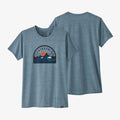 Patagonia Women's Capilene® Cool Daily Graphic T-Shirt da donna in tessuto tecnico Boardie Badge: Light Plume Grey X-Dye