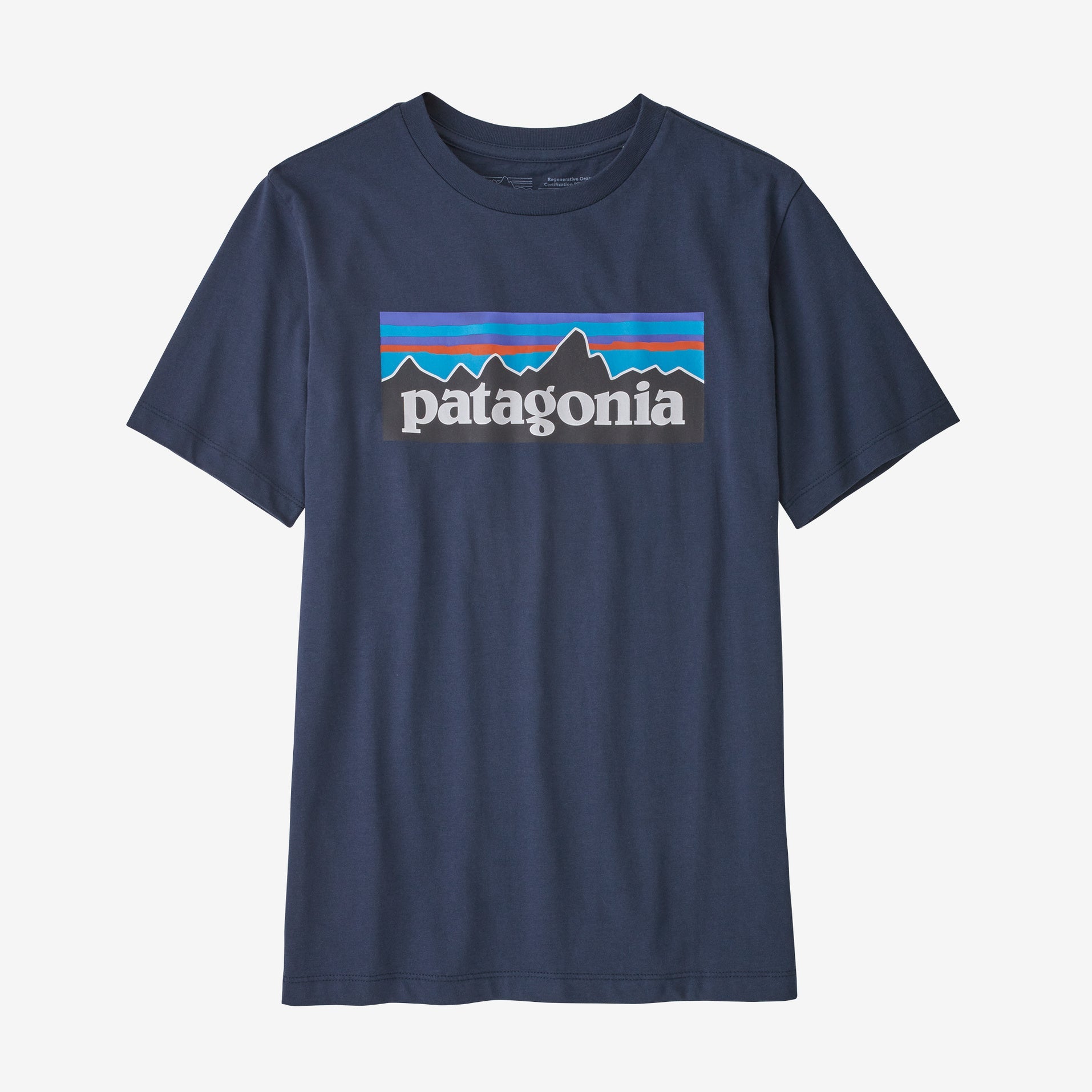 Patagonia Kids' Regenerative Organic Certified™ Cotton P-6 Logo T-Shirt bambino New Navy