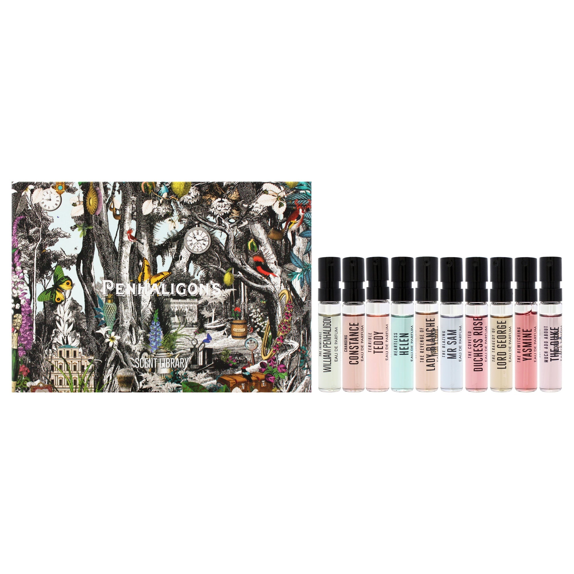 Penhaligons Portraits Scent Set by Penhaligons for Unisex - 10 Pc Mini Gift Set 0.07oz The Tragedy of Lord George EDP Spray, 0.07oz The Bewitching Yasmine EDP Spray, 0.07oz The Revenge of Lady Blanche EDP Spray, 0.07oz The Coveted Duchess Rose EDP Spray,