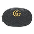 Gucci GG Marmont Belt Bag Body Waist Pouch Quilted Leather Black
